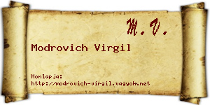 Modrovich Virgil névjegykártya